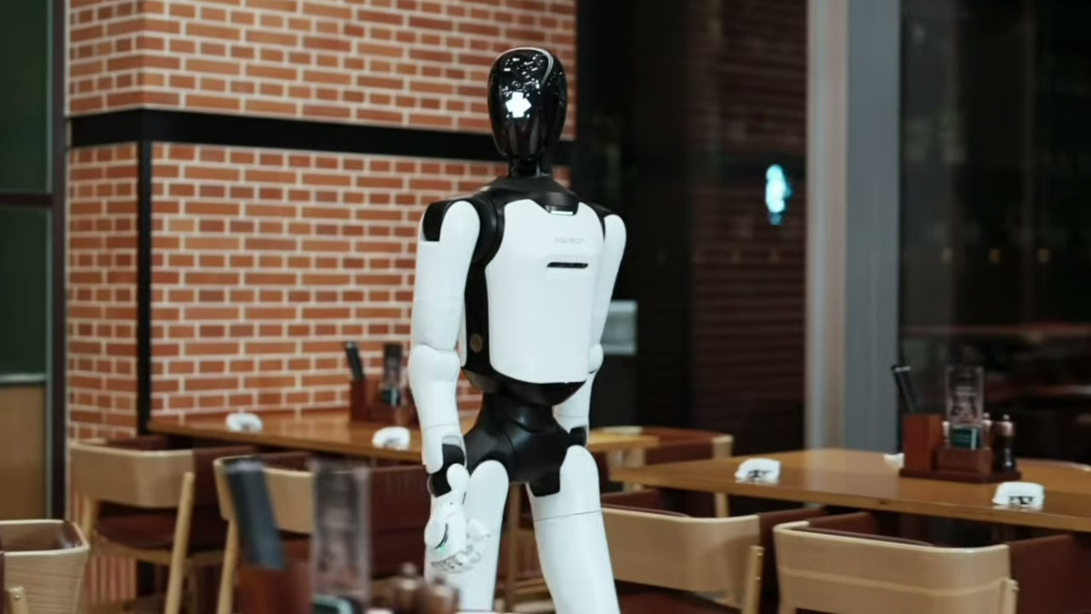 AgiBot A3 Ultra guiding a hotel guest