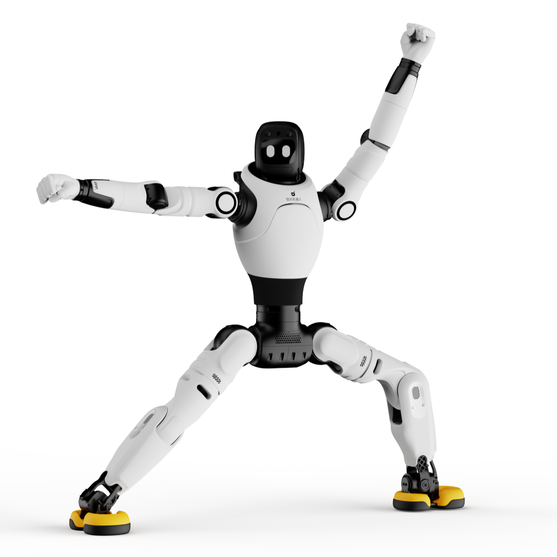 AgiBot X2 humanoid robot front and rear view showing 25 degree-of-freedom articulation