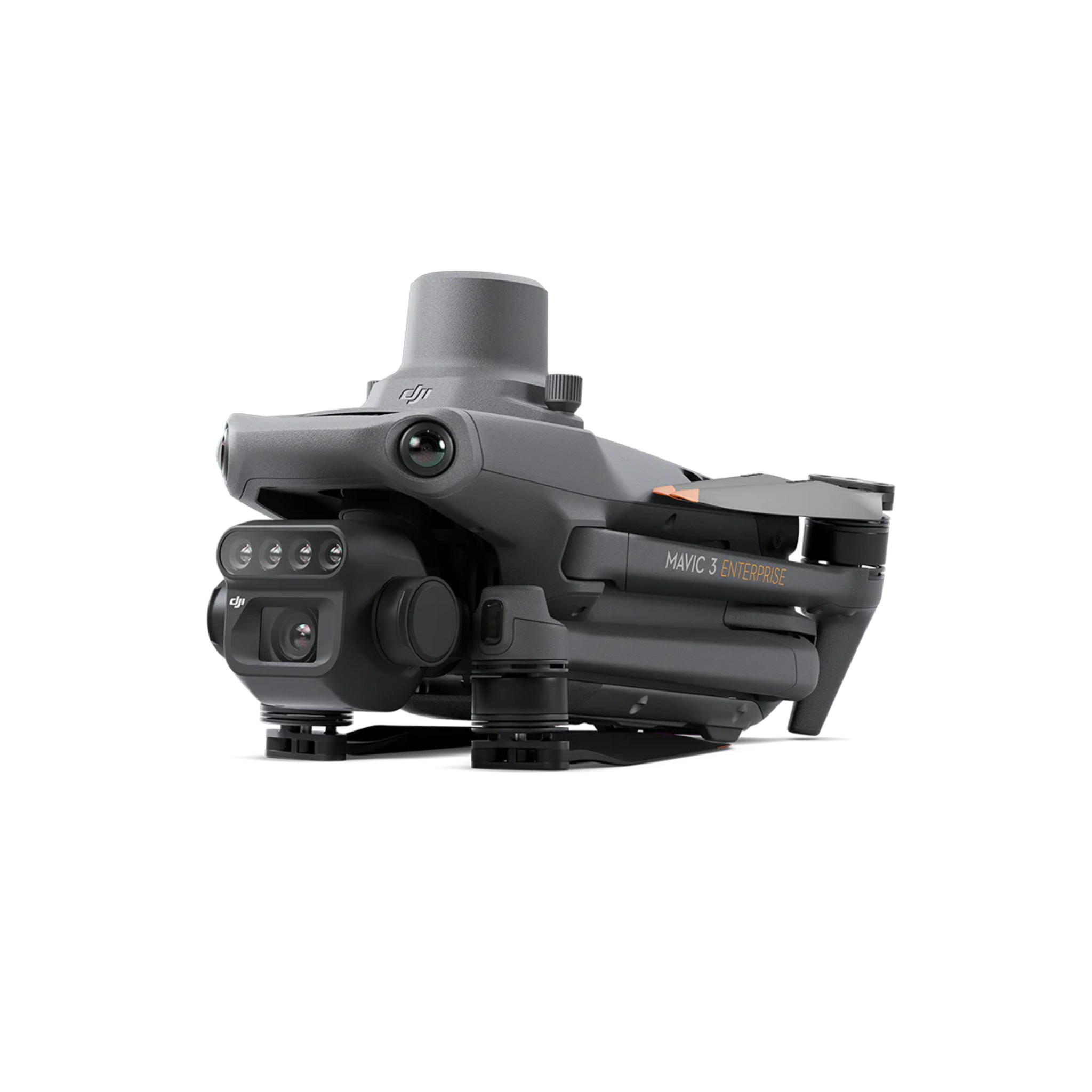 DJI Mavic 3 Multispectral drone front view showcasing its advanced multispectral camera system and RTK module.