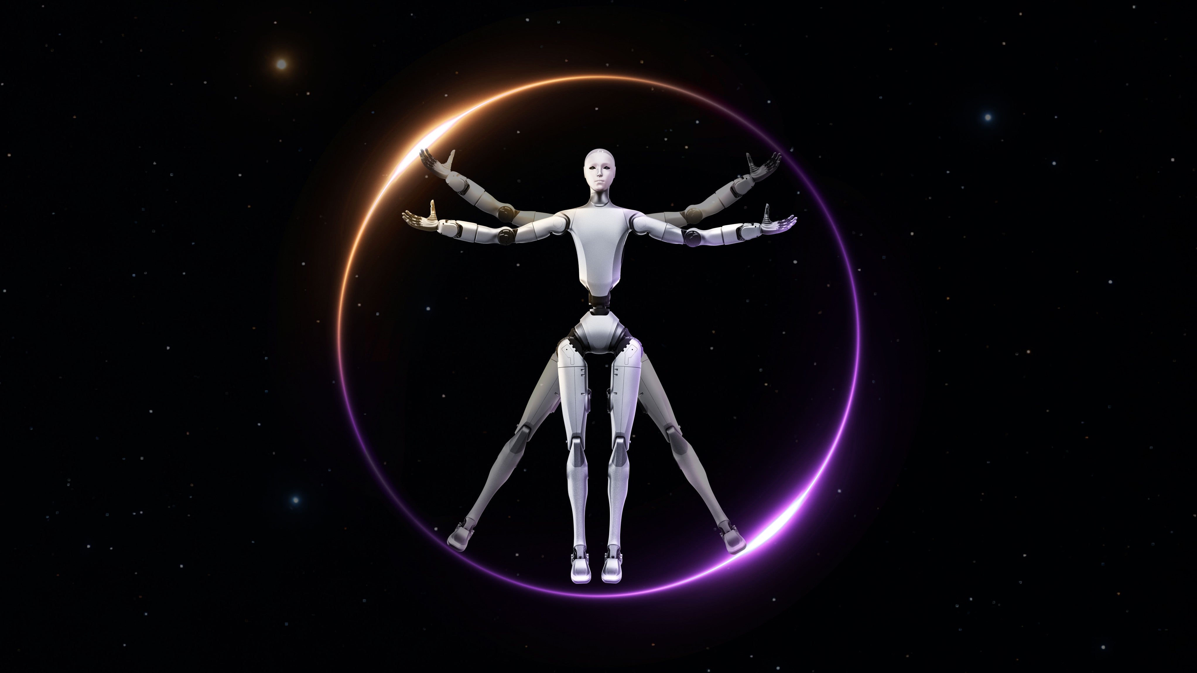 Unitree H2 humanoid robot panoramic ring shot