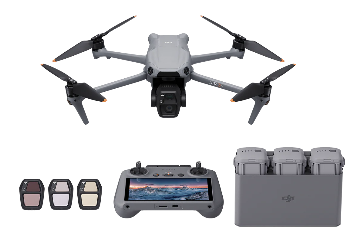DJI Air 3S Fly More Combo (DJI RC 2) - 1" CMOS Dual-Camera 4K Drone