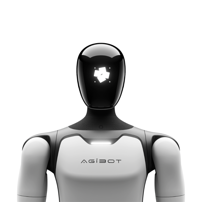 AgiBot A3 Standard humanoid robot, head and torso close-up