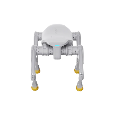 AgiBot D1 Edu quadruped robot three-quarter view, 3.5 m per second with 5 kg payload