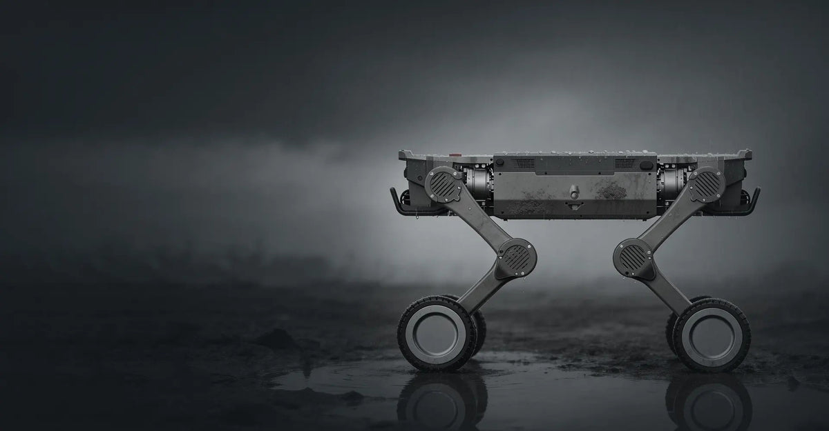 AgiBot D1 Max on an industrial inspection route in wheel mode