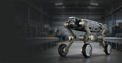 AgiBot D1 Max wheel-leg quadruped robot, 41 kg industrial platform with 25 kg rated load and IP67 protection