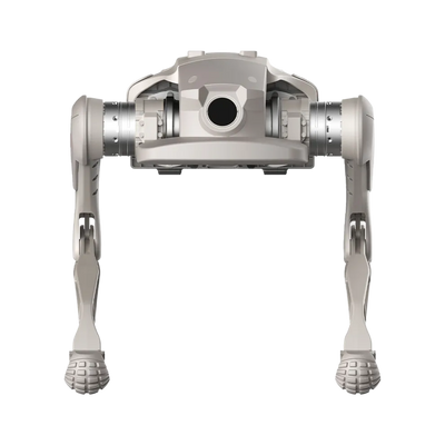 AgiBot D1 Ultra quadruped robot front view with sensor port for LiDAR and RGB-D payloads