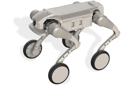 AgiBot D1 Ultra-W wheel-legged quadruped robot in a three-quarter view on a white background