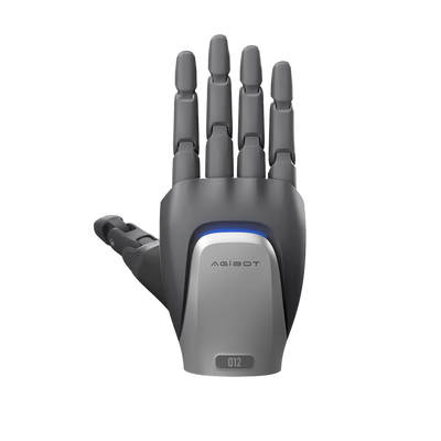 AgiBot OmniHand Pro O12 dexterous hand in graphite, 19 degrees of freedom with 3D fingertip force sensing