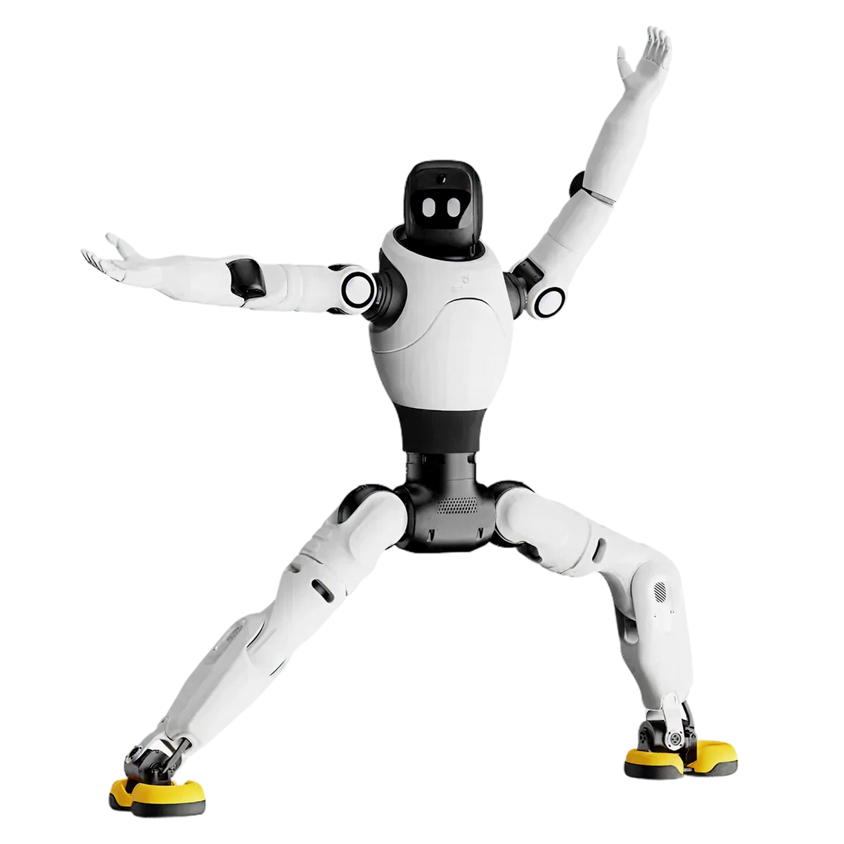 AgiBot X2 humanoid robot kneeling pose showing hip and knee joint range