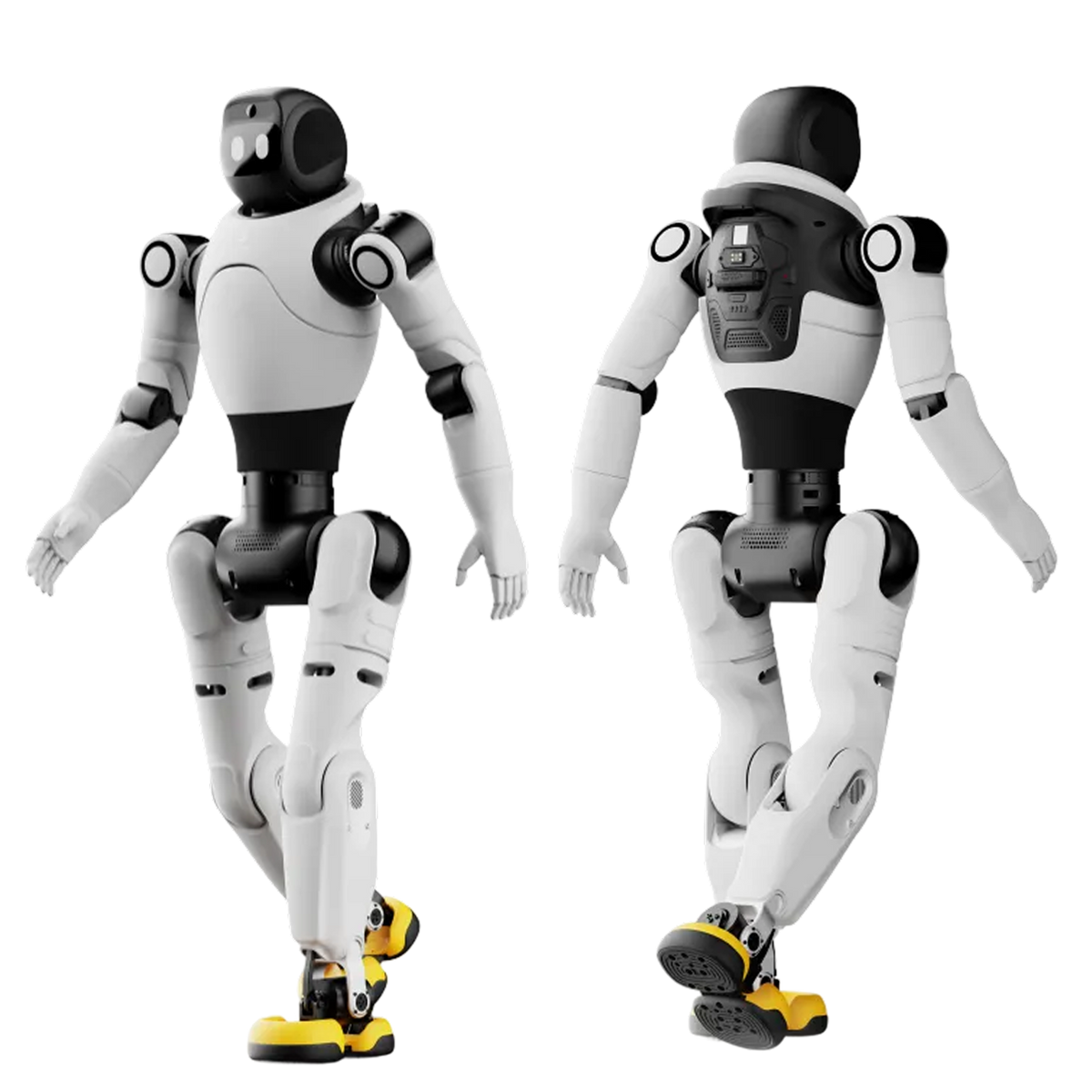 AgiBot X2 humanoid robot gesturing with both arms raised during a performance routine