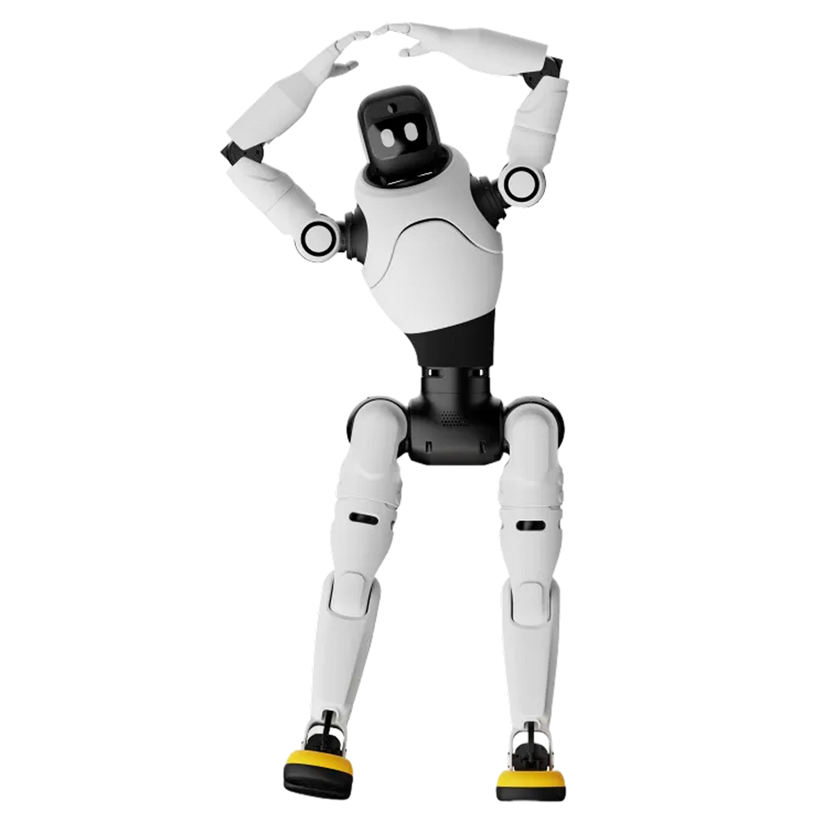 AgiBot X2 humanoid robot heart-hands gesture, one of 20 plus preset motions