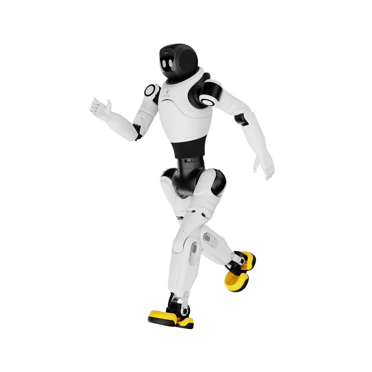 AgiBot X2 humanoid robot mid-stride at 2 m per second walking speed