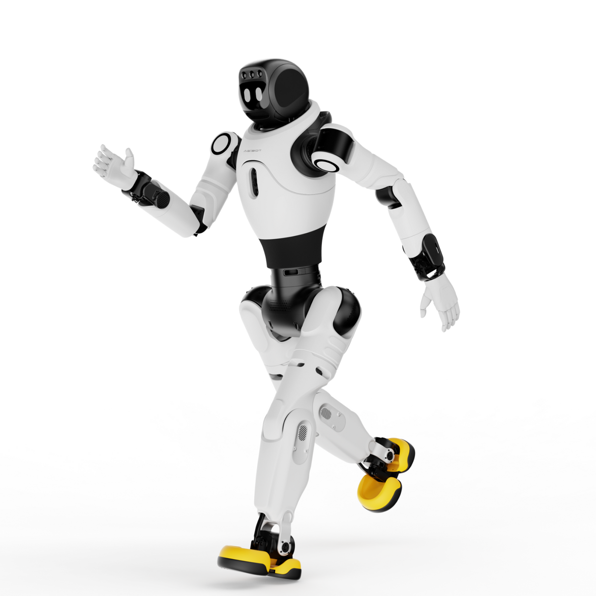 AgiBot X2 Ultra humanoid robot walking, 2 m per second with full-body motion transitions
