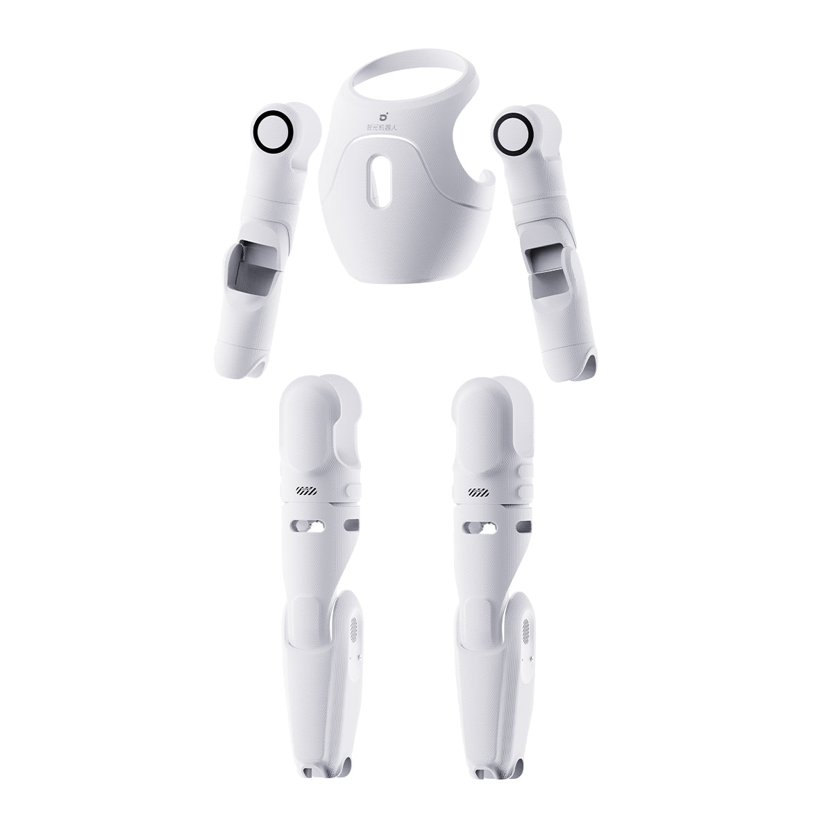 AgiBot X2 Ultra textured polyurethane skin set, torso shell with arm and leg covers, no robot body
