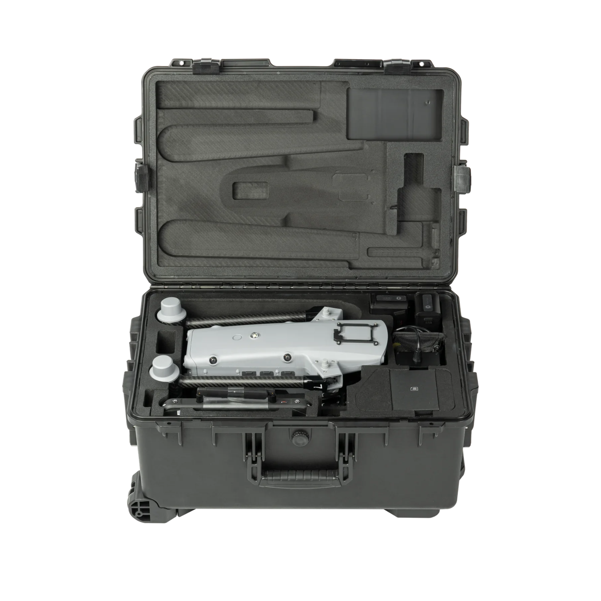 Autel Alpha Drone storage case with custom foam inserts, including controller, propellers, L35T gimbal, RTK module, and charging accessories.