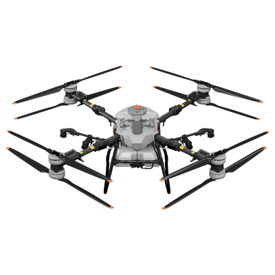 DJI Agras T100 100L agricultural spray drone in flight over crops