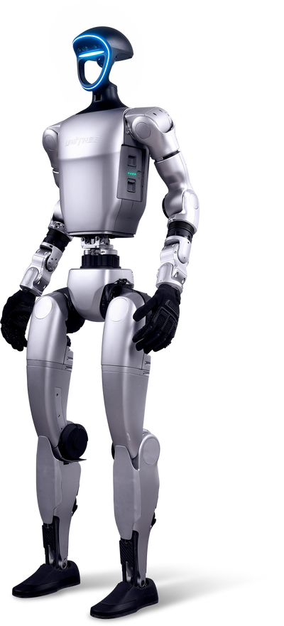 Unitree G1 humanoid robot, front standing view
