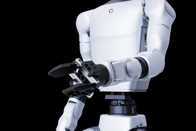 Unitree G1 humanoid with Dex1-1 grippers installed