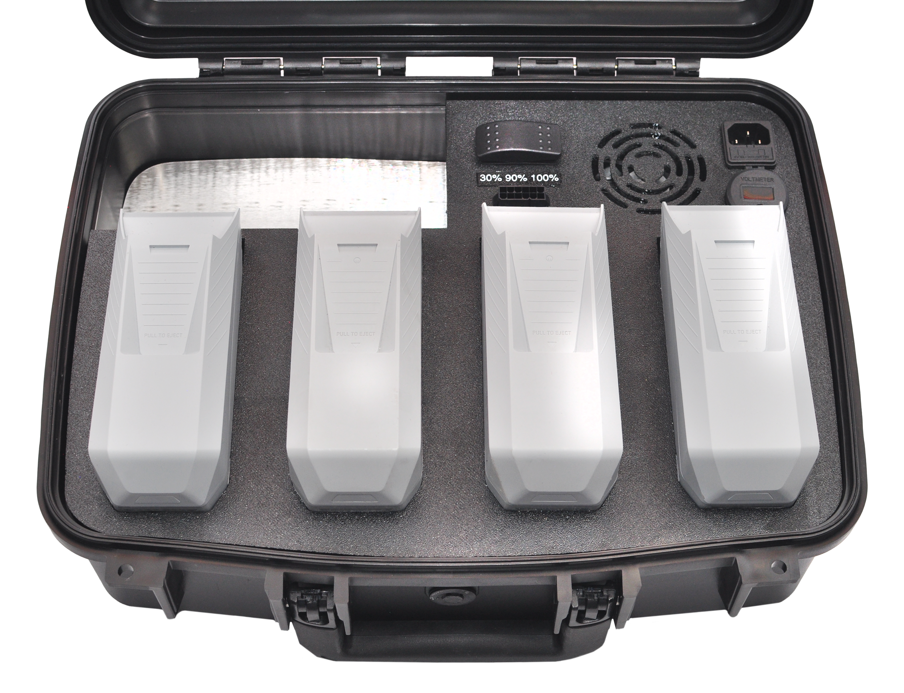 Colorado Drone Chargers Skydio X10 PRCS close-up of battery bays
