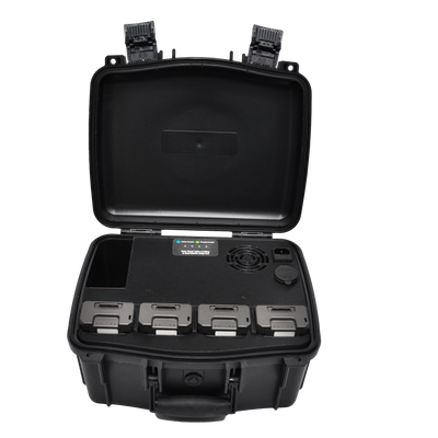 Colorado Drone Chargers Parrot ANAFI UKR PRCS front view with batteries