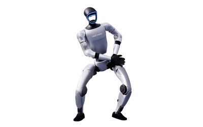 Unitree G1 Pro humanoid robot dancing, dynamic pose