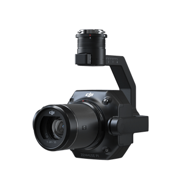 JI Zenmuse P1 full-frame photogrammetry camera front view with 45MP sensor