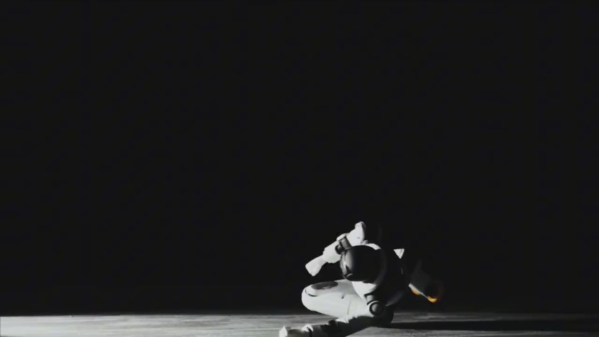 Load video: AgiBot X2 humanoid robot running and performing full-body motion in a studio