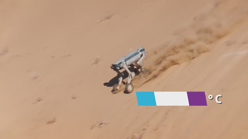 AgiBot D1 Max switching between wheel and leg modes across sand, snow and forest
