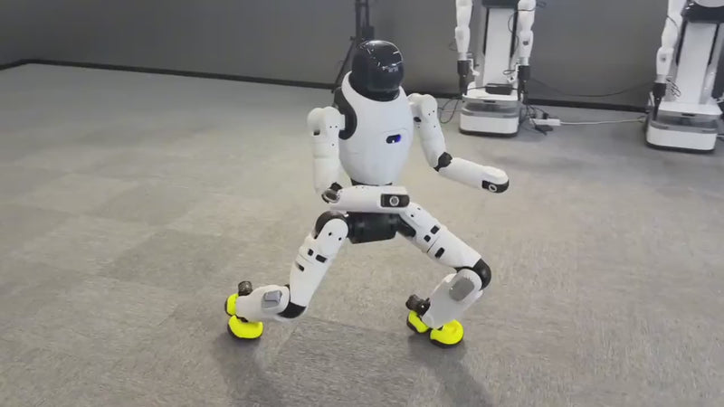 AgiBot X2 humanoid robot interacting with a person and recovering from a push