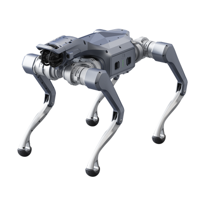 Unitree A2 quadruped robot official three-quarter front studio render