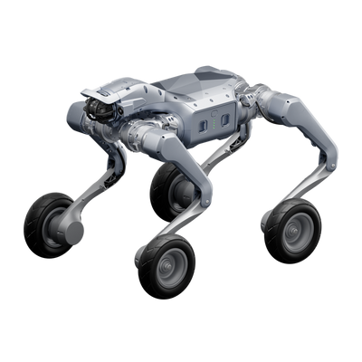 Unitree A2-W wheel-leg configuration official studio render