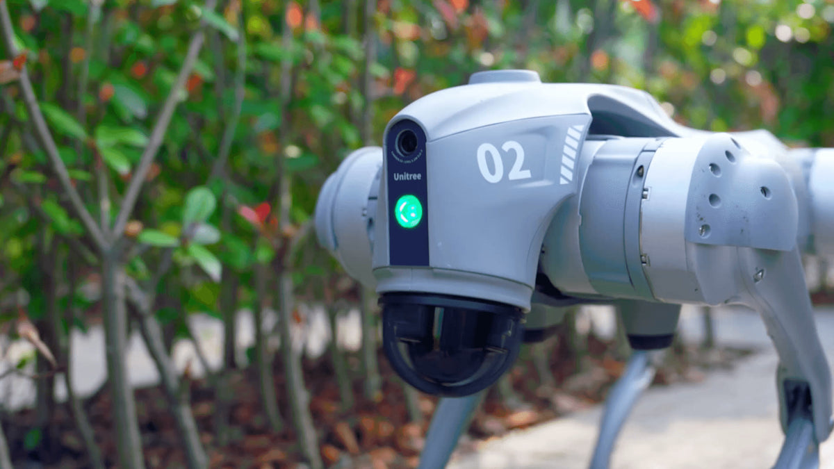 Close view of the Unitree Go2 Pro sensor head and 4D LiDAR L2