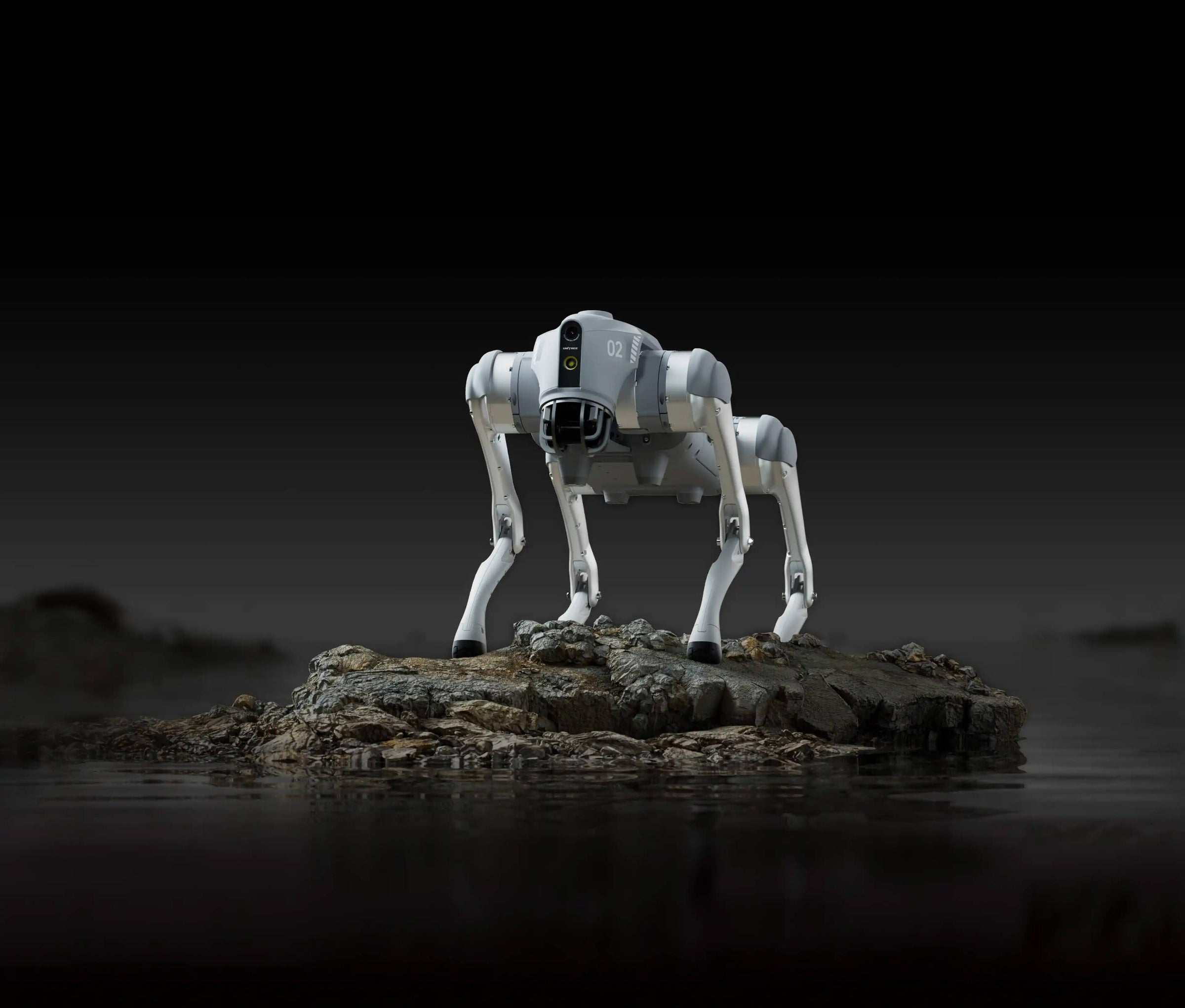 Ground robot on patrol over rough terrain