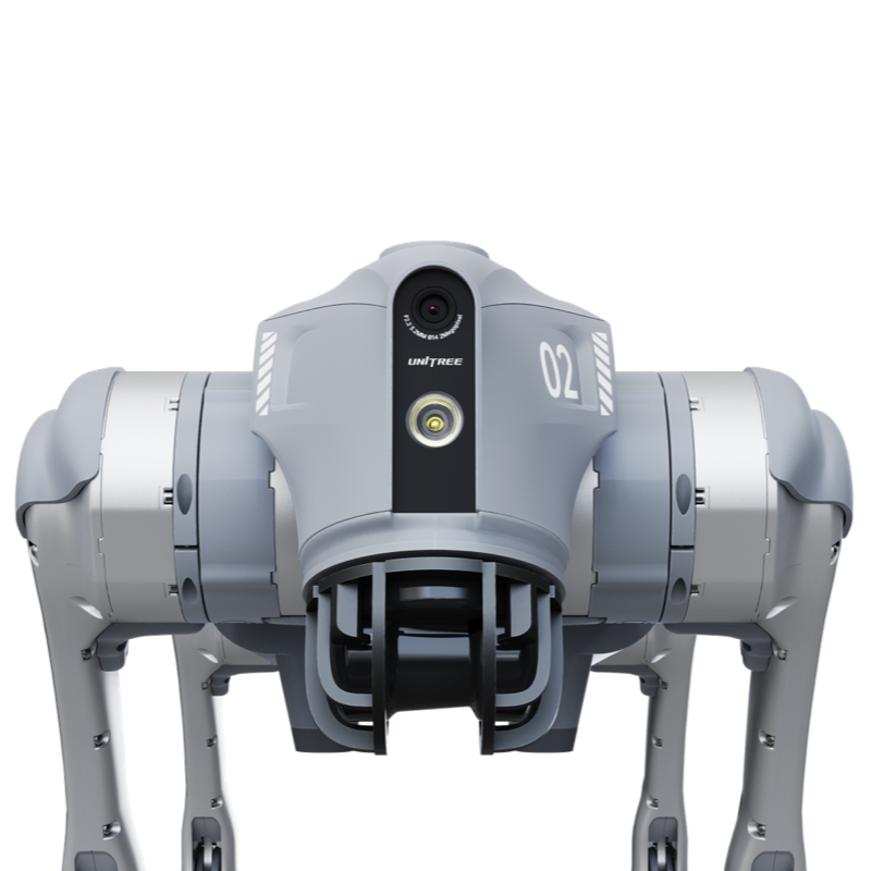 Unitree Go2 Pro front studio render showing the front camera and sensor head