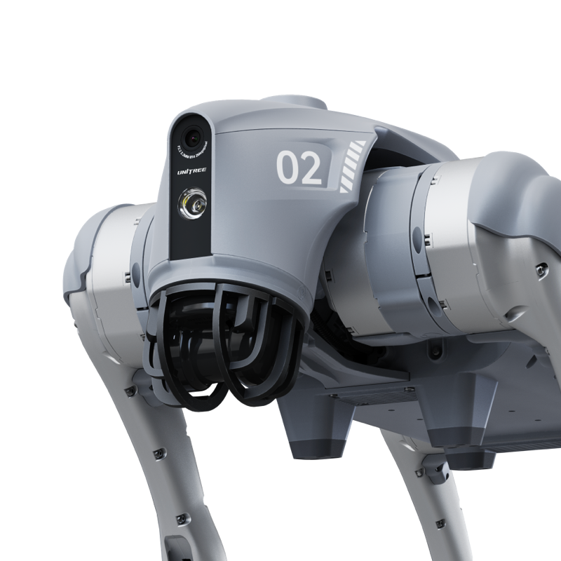 Unitree Go2 Pro body and joint detail studio render