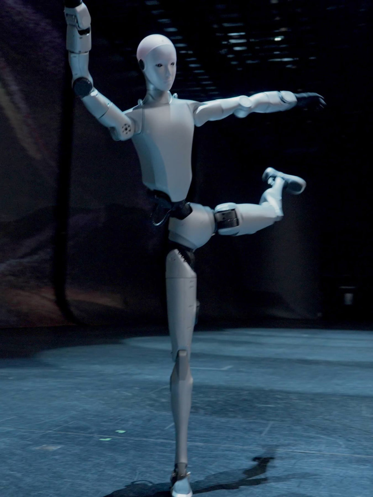 Unitree H2 humanoid robot balancing on one leg