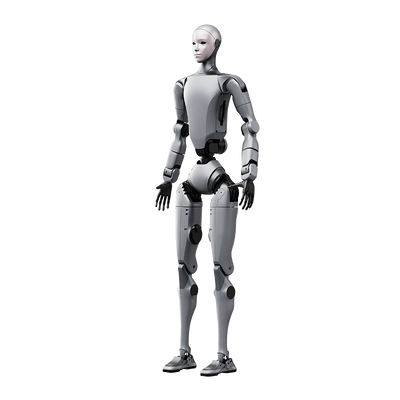 Unitree H2 Edu humanoid robot front view studio render on white