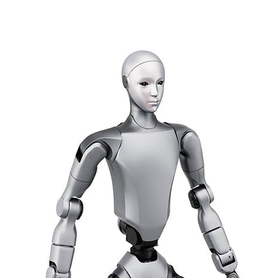 Unitree H2 Edu humanoid robot upper body and bionic head studio render