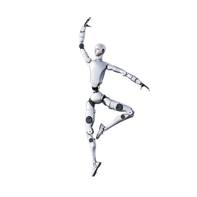 Unitree H2 Edu humanoid robot in a balanced pose studio render on white