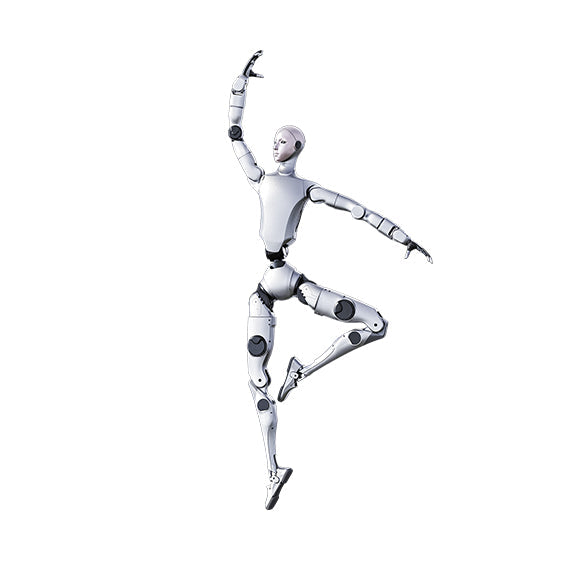 Unitree H2 Edu humanoid robot in a balanced pose studio render on white