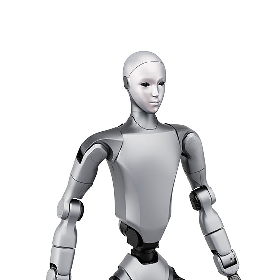 Unitree H2 humanoid robot upper body and bionic head studio render