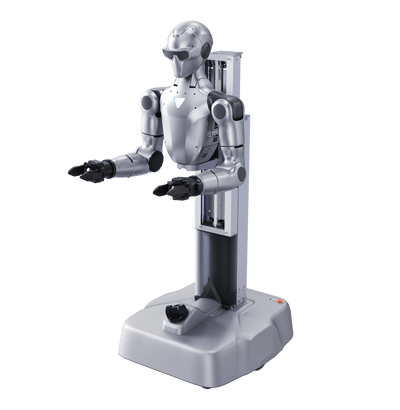 Unitree R1-A5-D dual-arm robot on the wheeled mobile base with powered lifting column