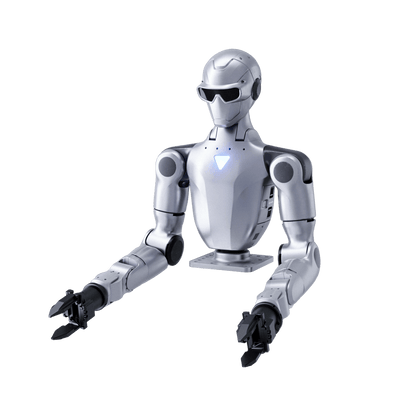 Unitree R1-A7 dual-arm humanoid robot studio product shot